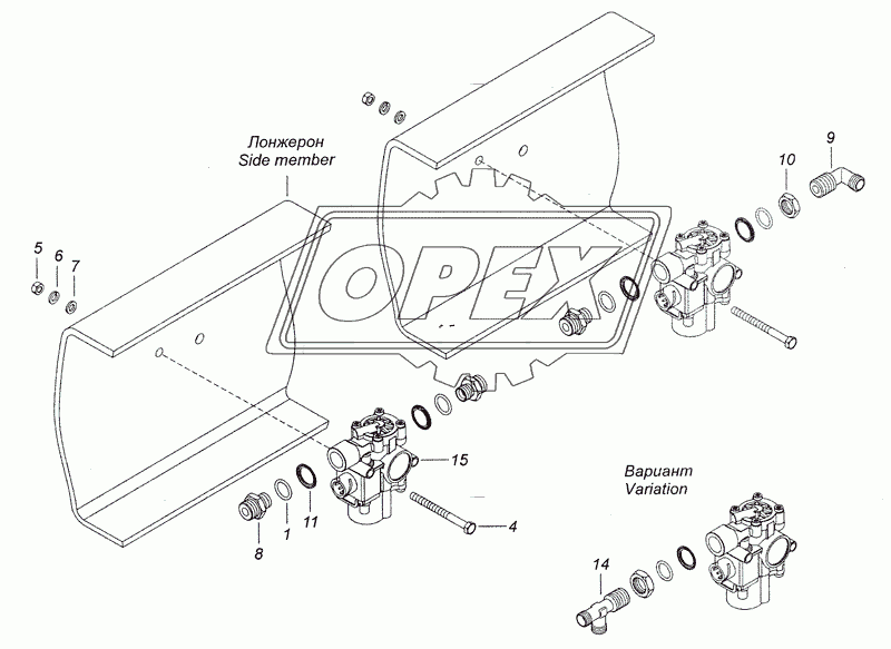 4308-3500042-41 Установка модуляторов АБС
